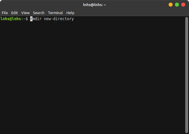 rmdir new directory