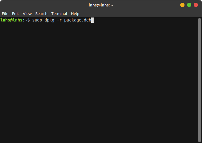 sudo dpkg r package.deb